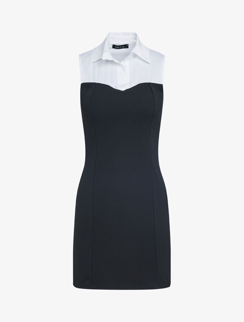 Robe à détail style chemise - noir - 2