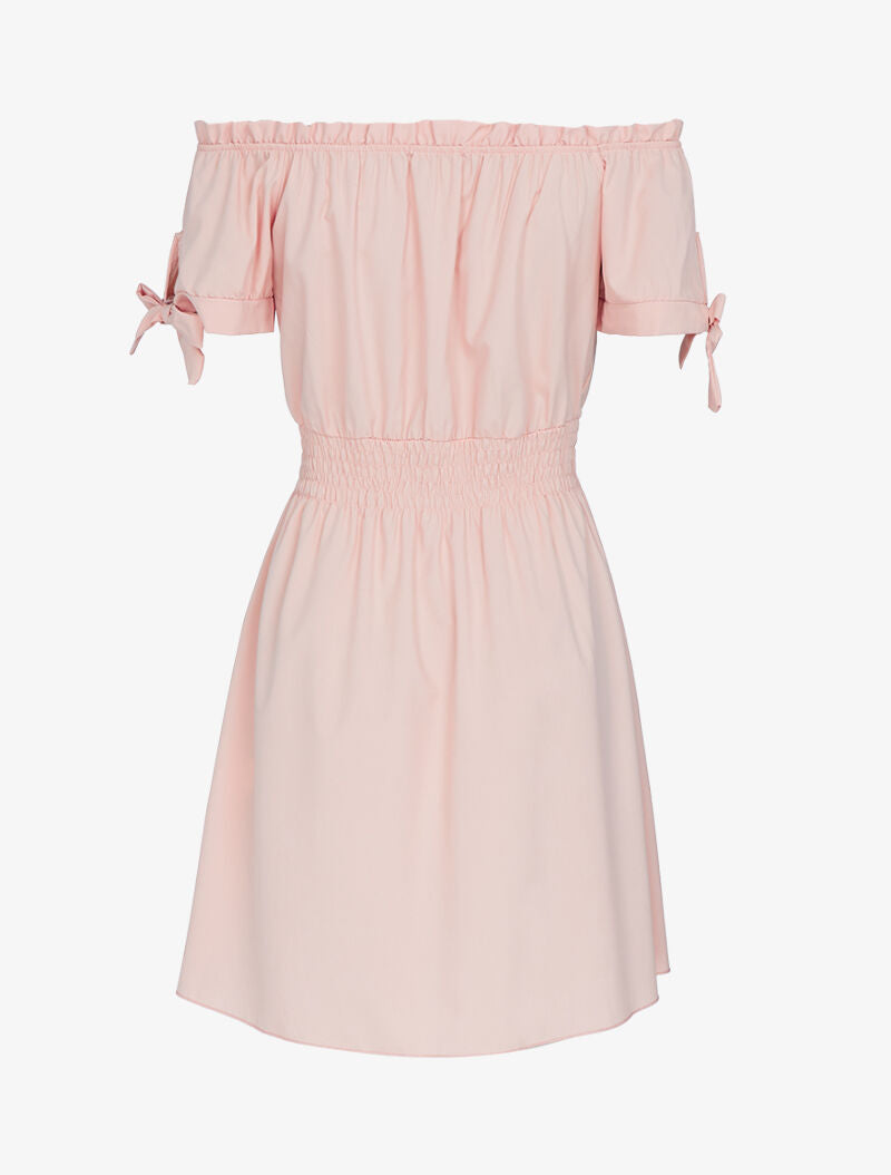 Robe patineuse à col bardot - rose - 3