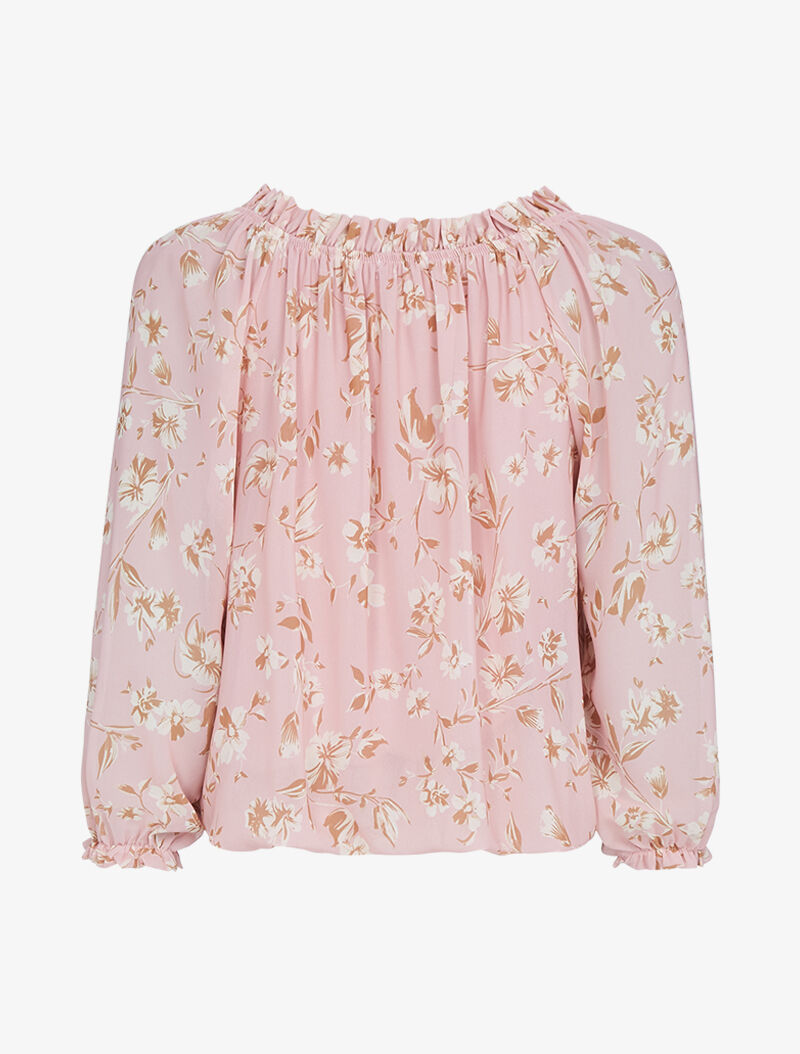 Blouse à col bardot à imprimé floral - rose - 2