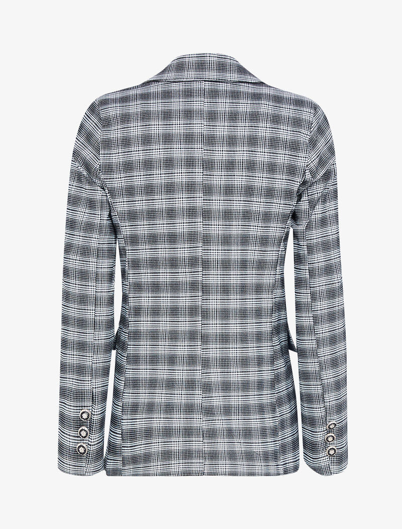 Blazer coupe droite à imprimés - noir/blanc - 2