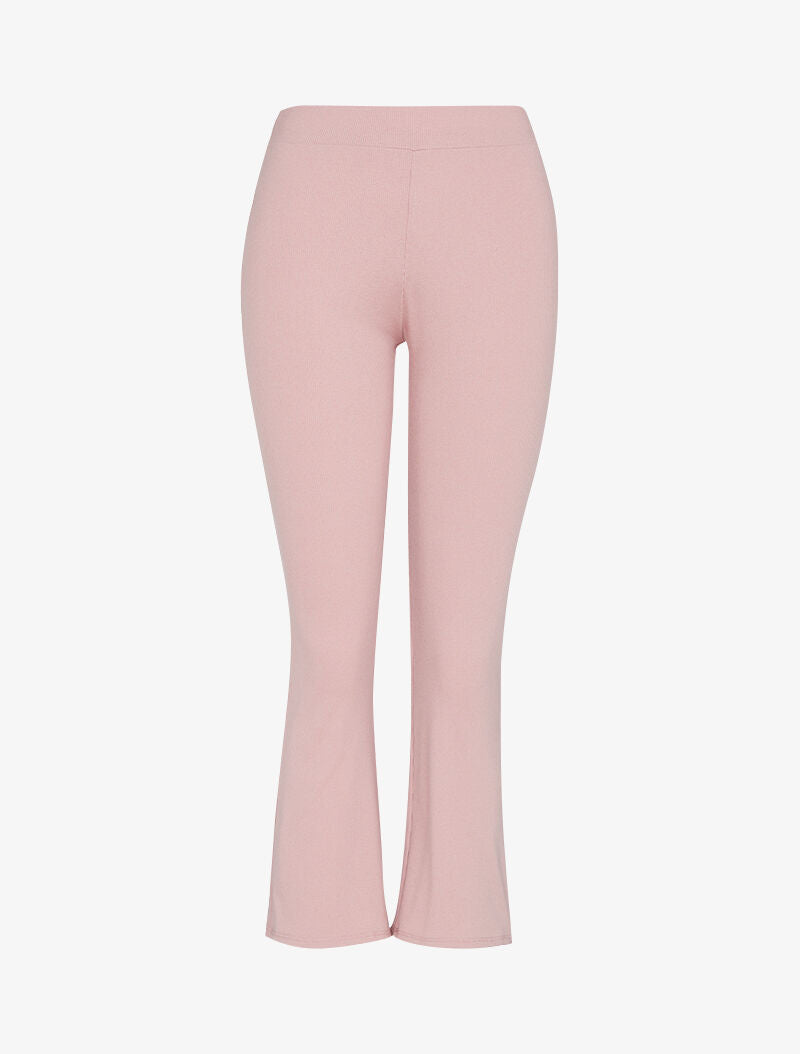Pantalon flare à bords coupe franche - rose - 1