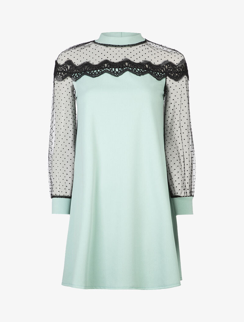 Robe à haut de buste en tulle - vert d&