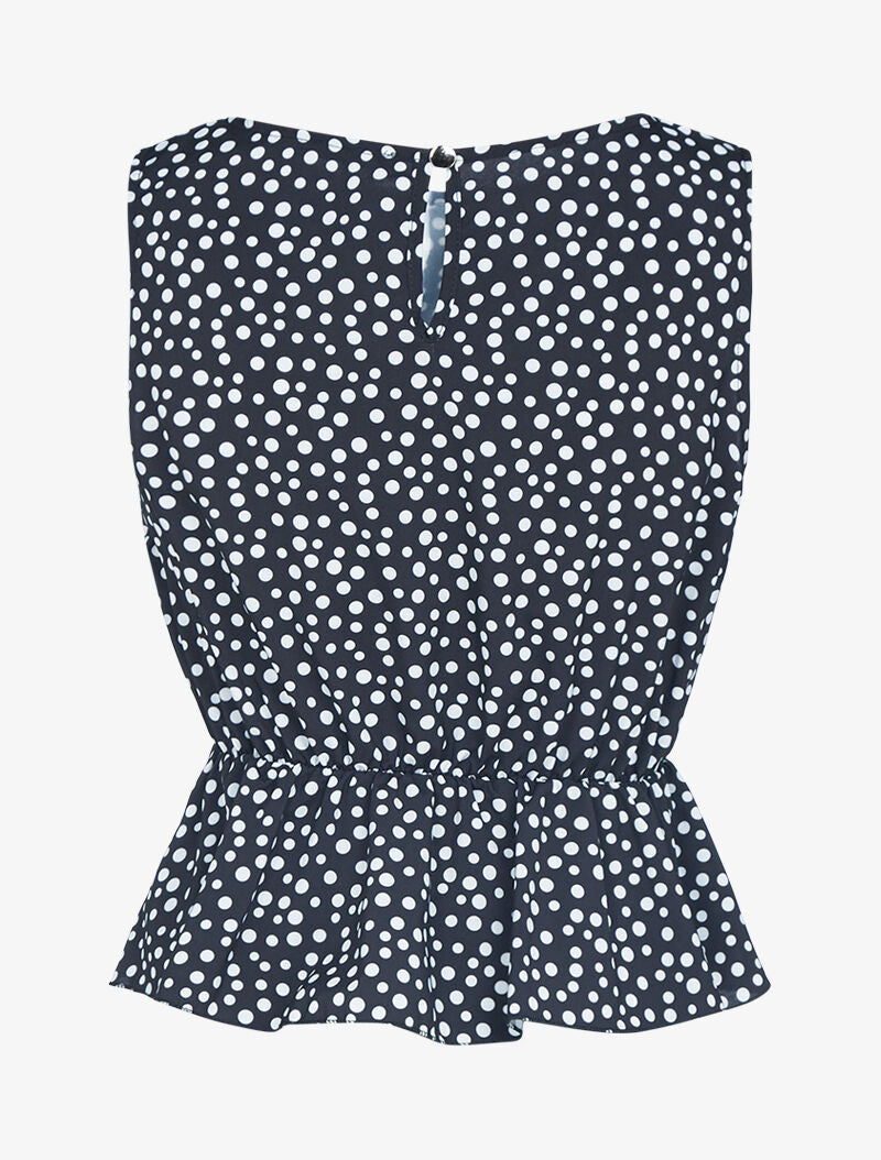 Crop top volanté à imprimés - noir - 2