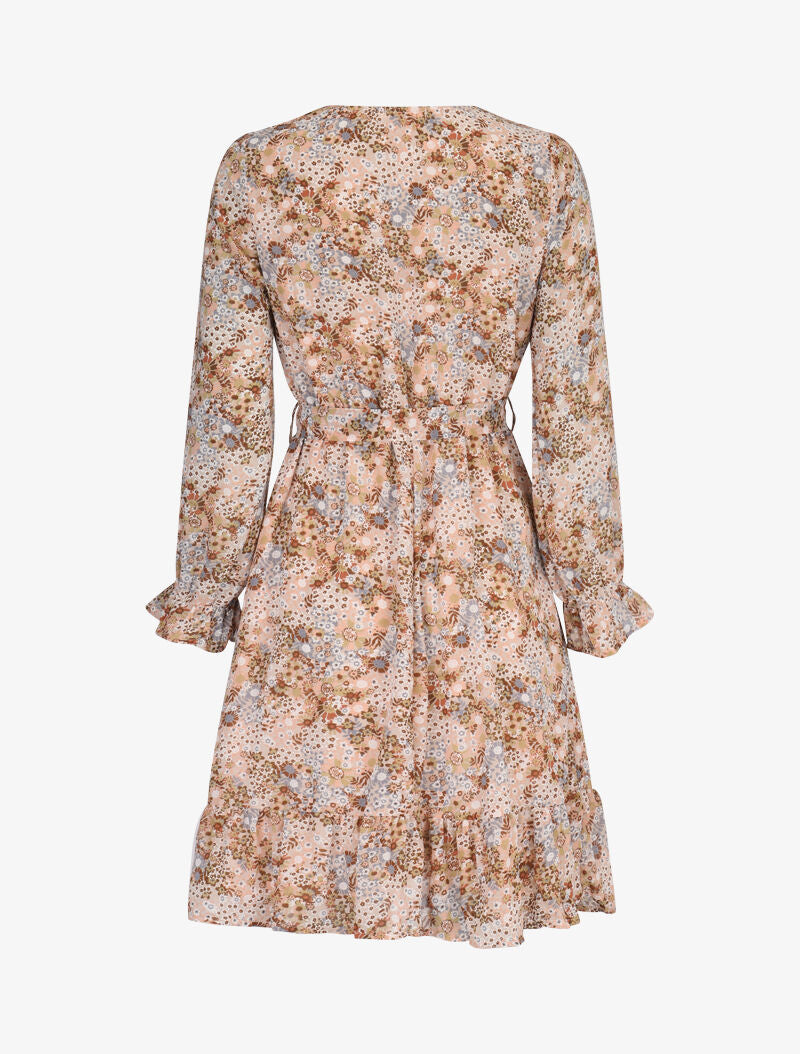 Robe bohème patineuse imprimé floral - beige - 2