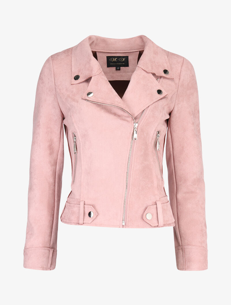 Perfecto léger en suédine - rose - 1