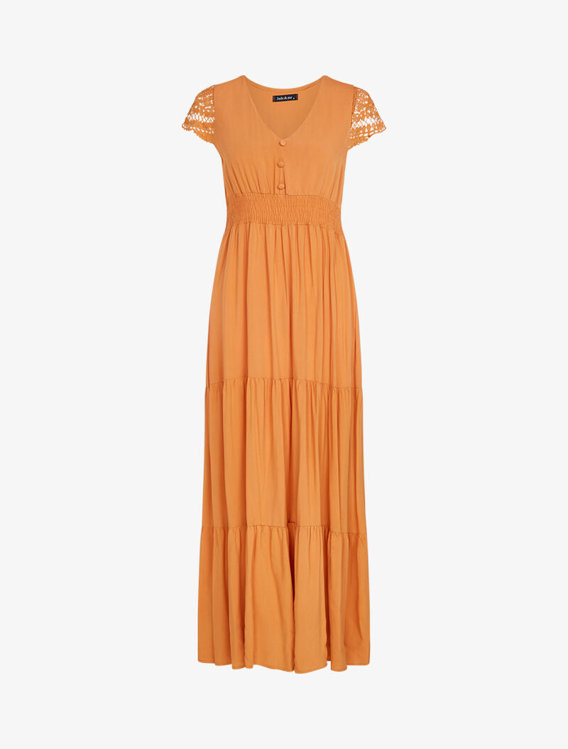 Robe à mancherons brodées - orange - 3
