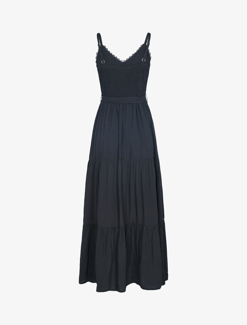 Robe à fines bretelles et crochet - noir - 2