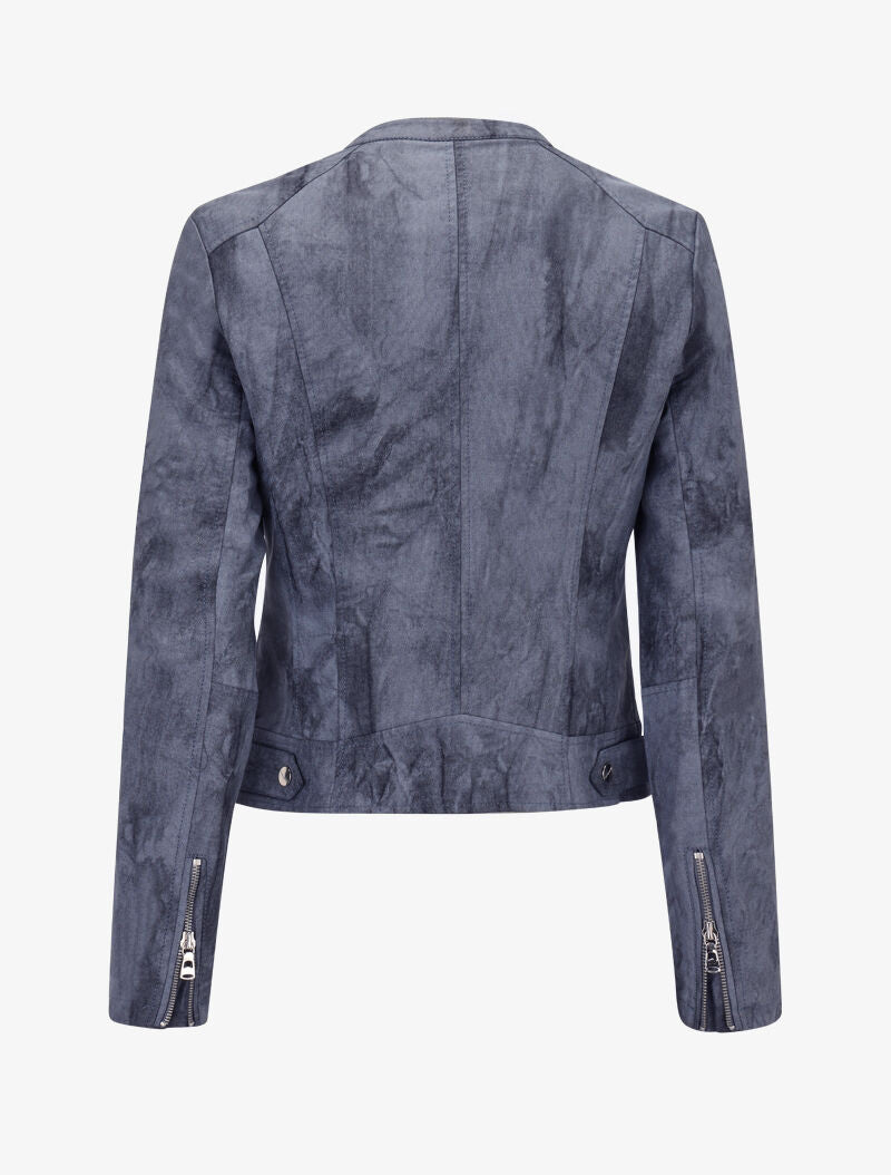 Veste en simili effet délavé - gris foncé - 3