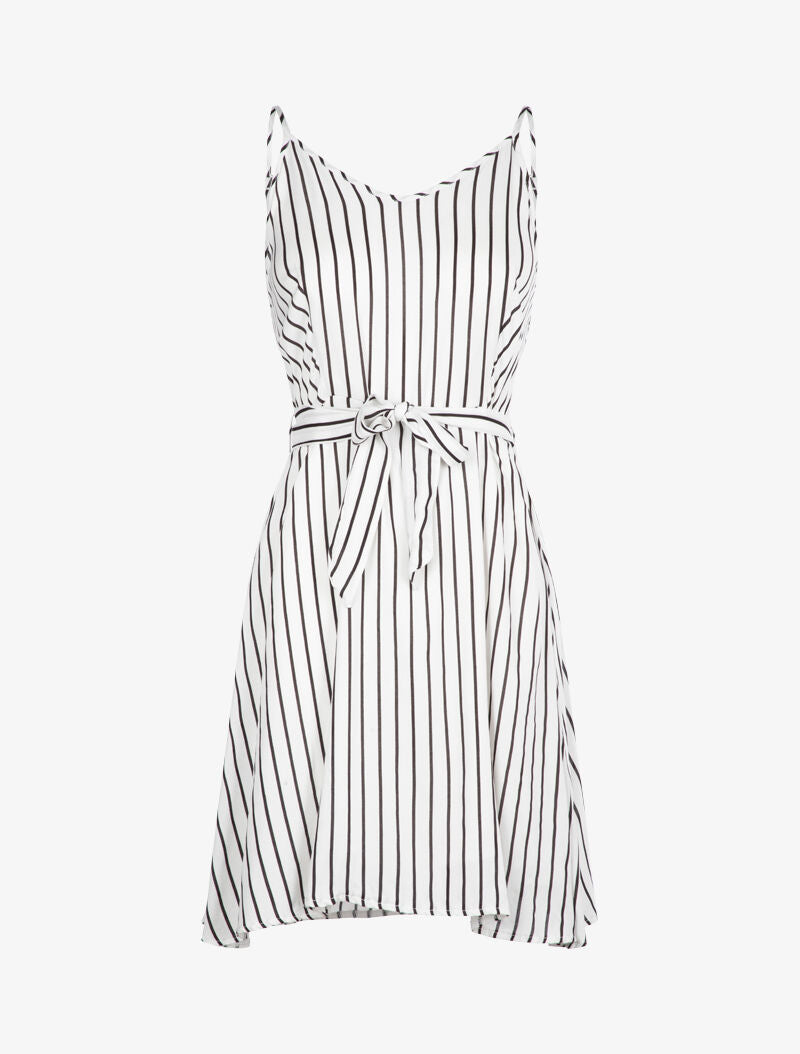 Robe à imprimé rayures - ecru - 4