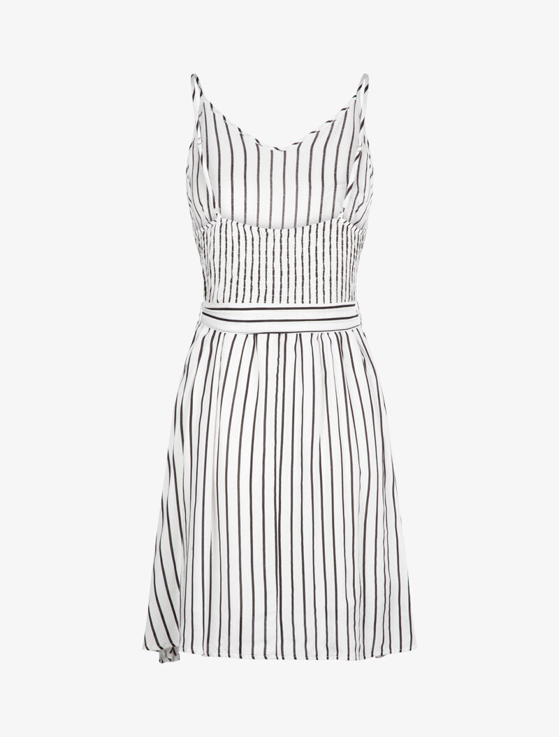 Robe à imprimé rayures - ecru - 2