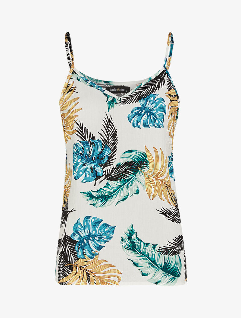 Débardeur à imprimé feuilles tropicales - ecru - 3