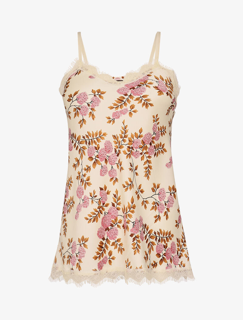 Débardeur satiné à imprimé floral - beige - 3