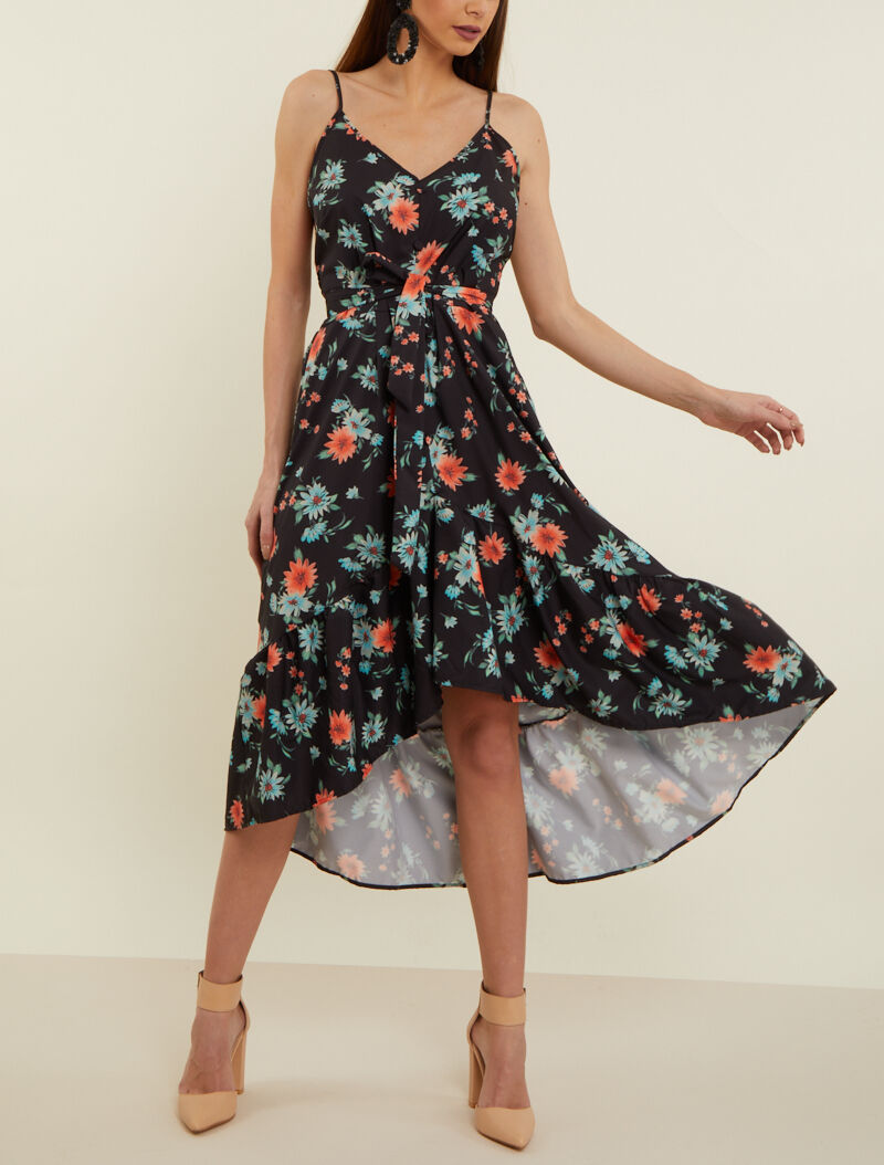 Robe asymétrique à imprimés - noir - 3