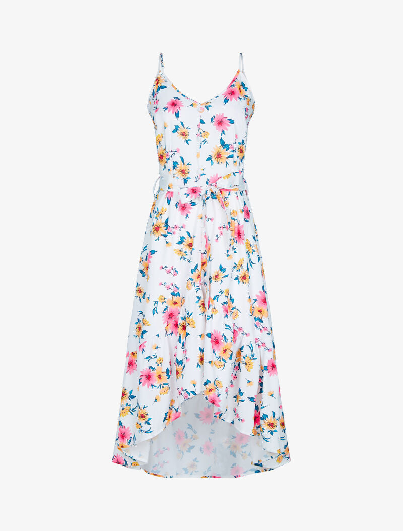 Robe asymétrique à imprimés - blanc - 3