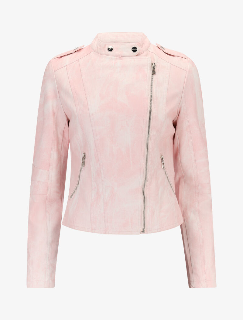 Veste ajustée à effet délavé - rose - 3