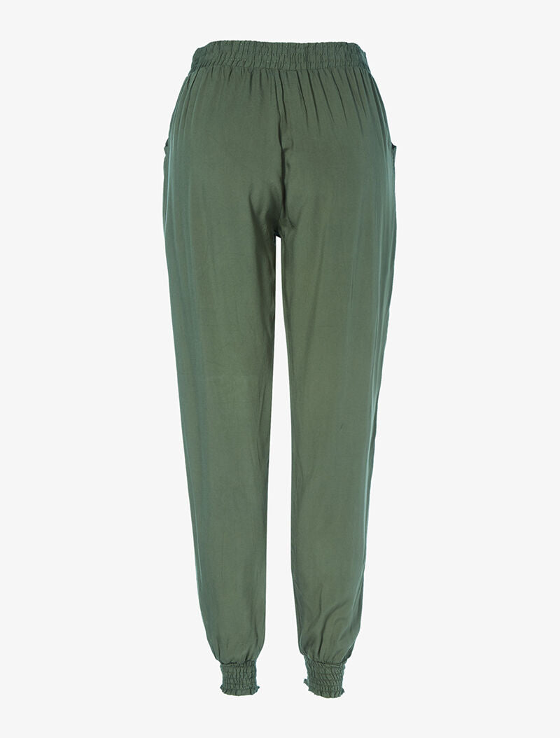 Pantalon harem uni - kaki - 2
