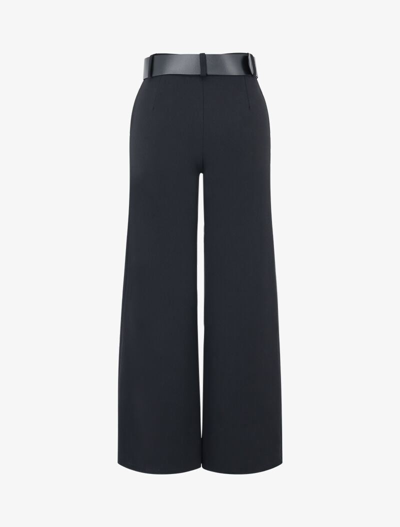 Pantalon flare ceinturé - noir - 2