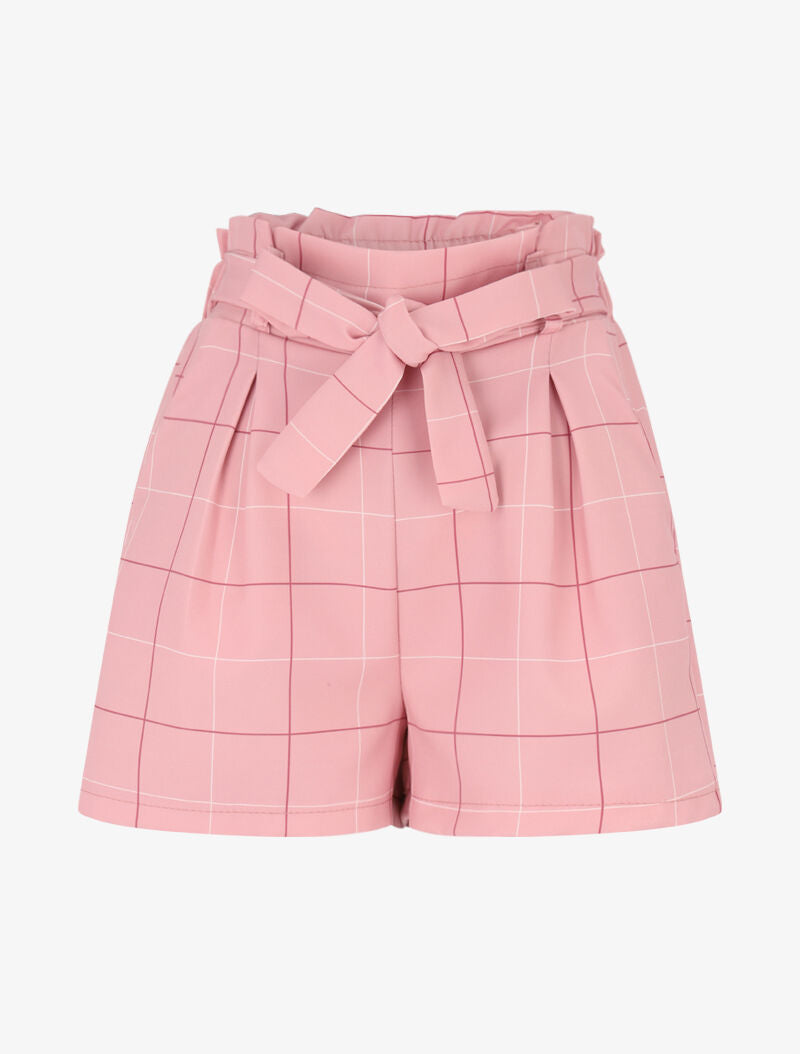 Mini short à imprimé carreaux - rose - 1