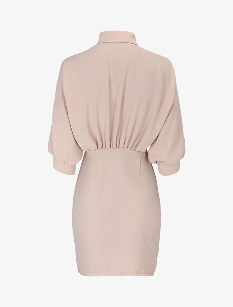 Chemise ajustée à buste chauve-souris - beige - 2
