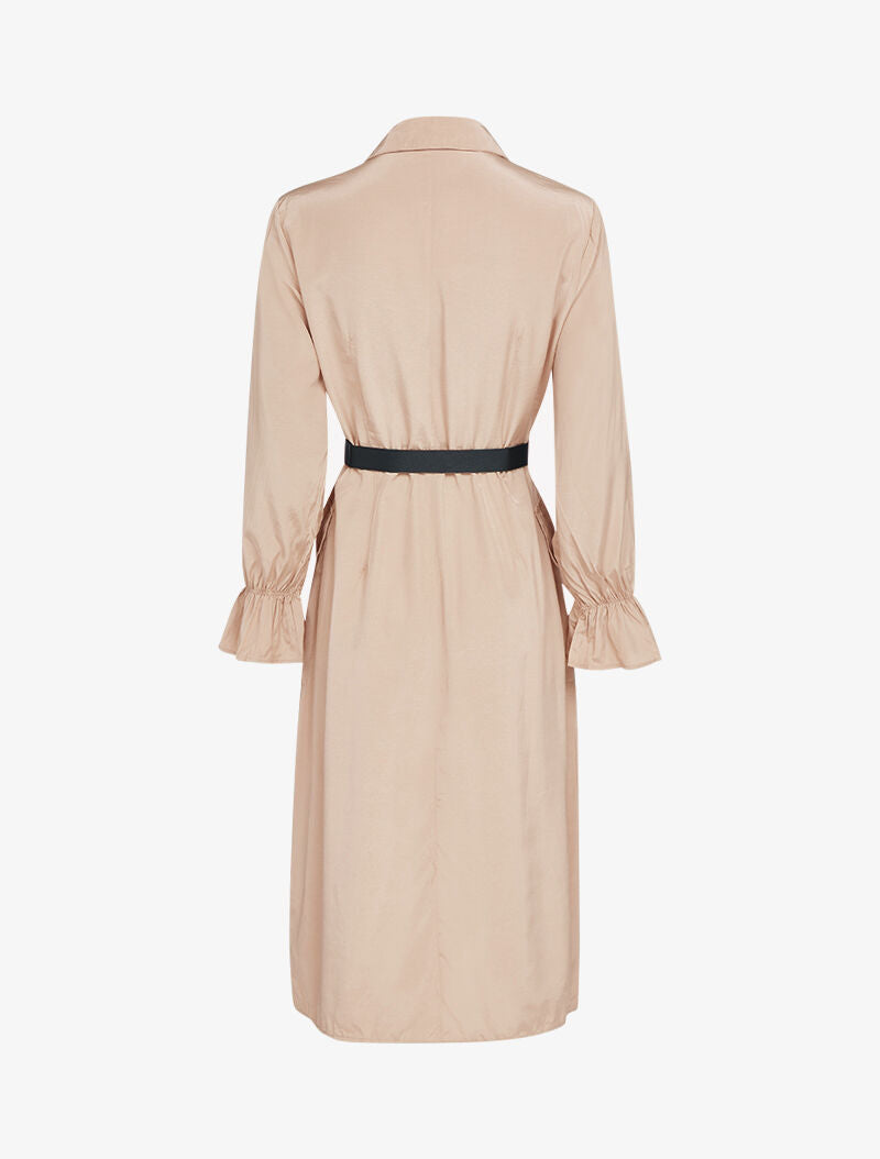 Robe chemise à ceinture simili - beige - 3