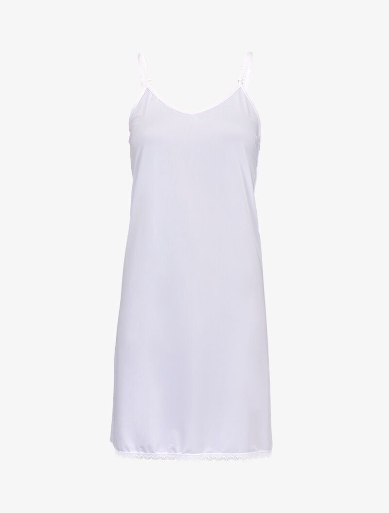 Nuisette basique à bord dentelle - blanc - 1