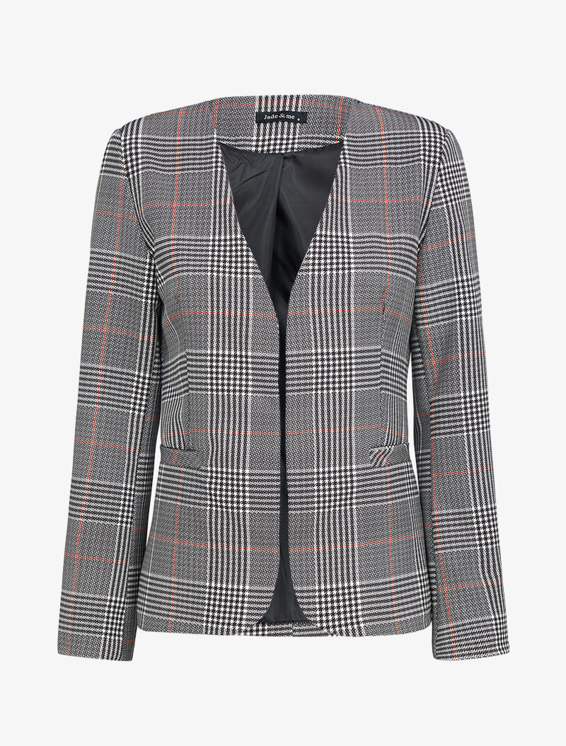 Blazer ouvert à imprimés - noir - 3