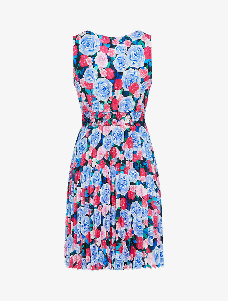Robe imprimée et gaufrée - bleu ciel - 2
