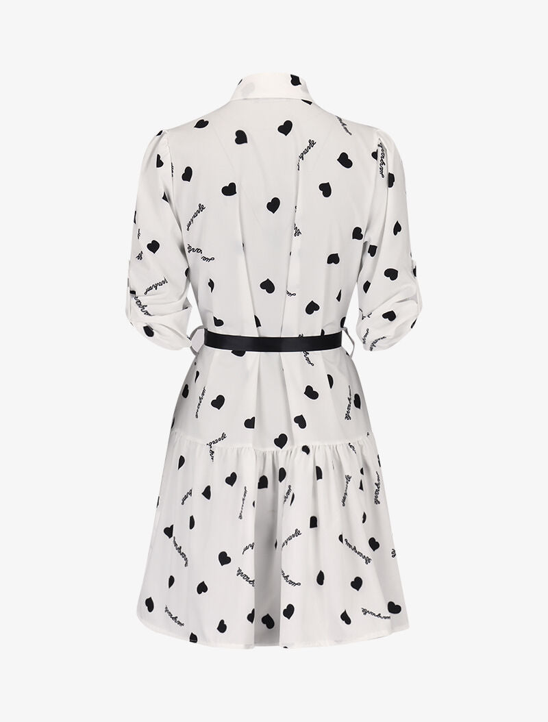 Robe à imprimés coeurs et texte - blanc - 2
