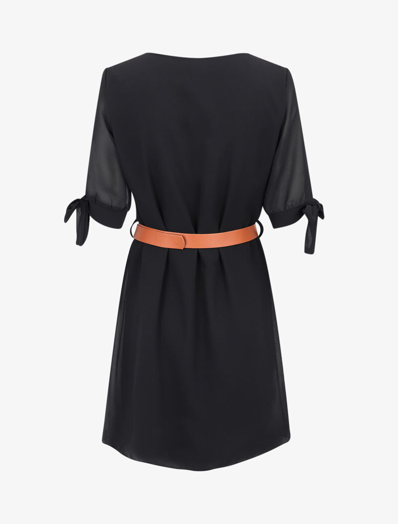 Robe en voile à détail chaîne - noir - 2