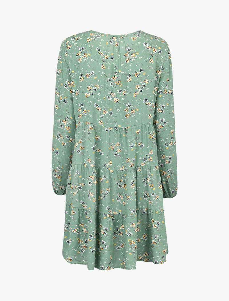 Robe trapèze à imprimé floral - vert - 2