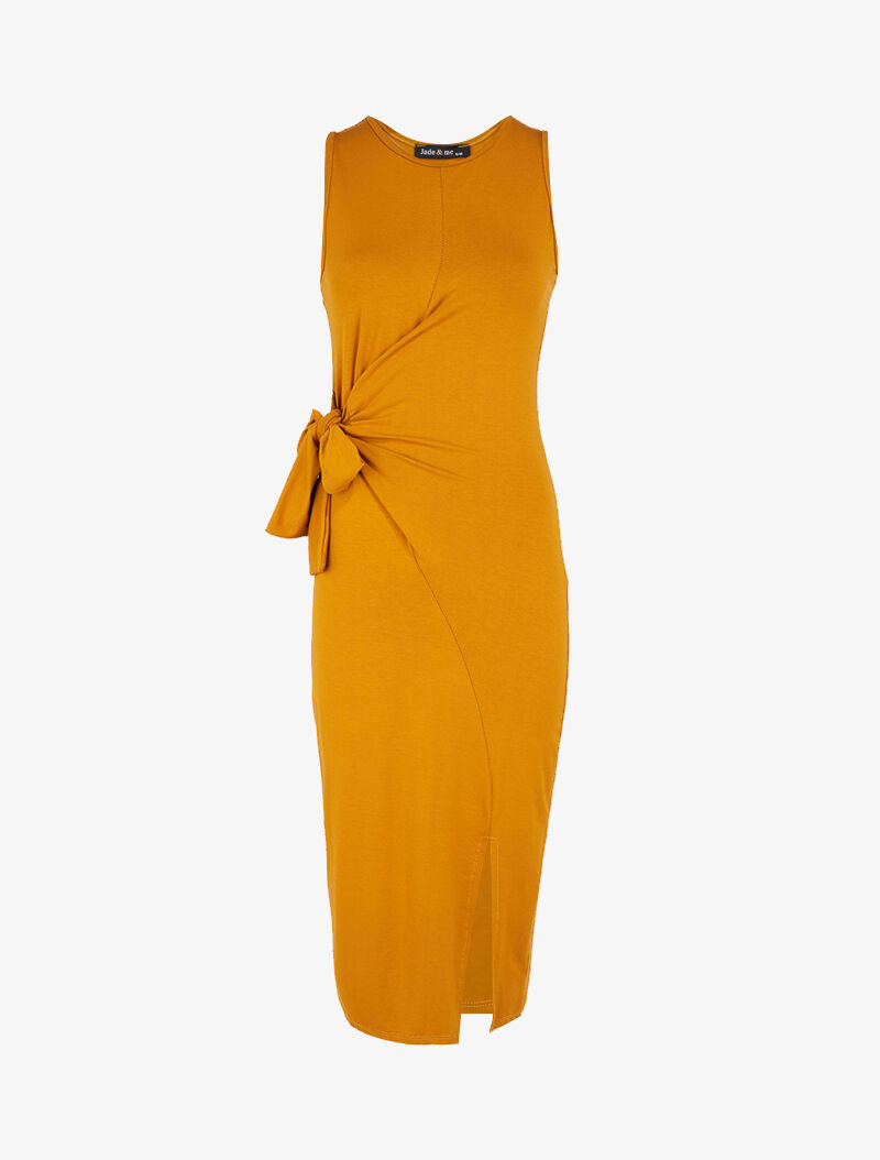 Robe à empiècements à nouer - jaune - 1