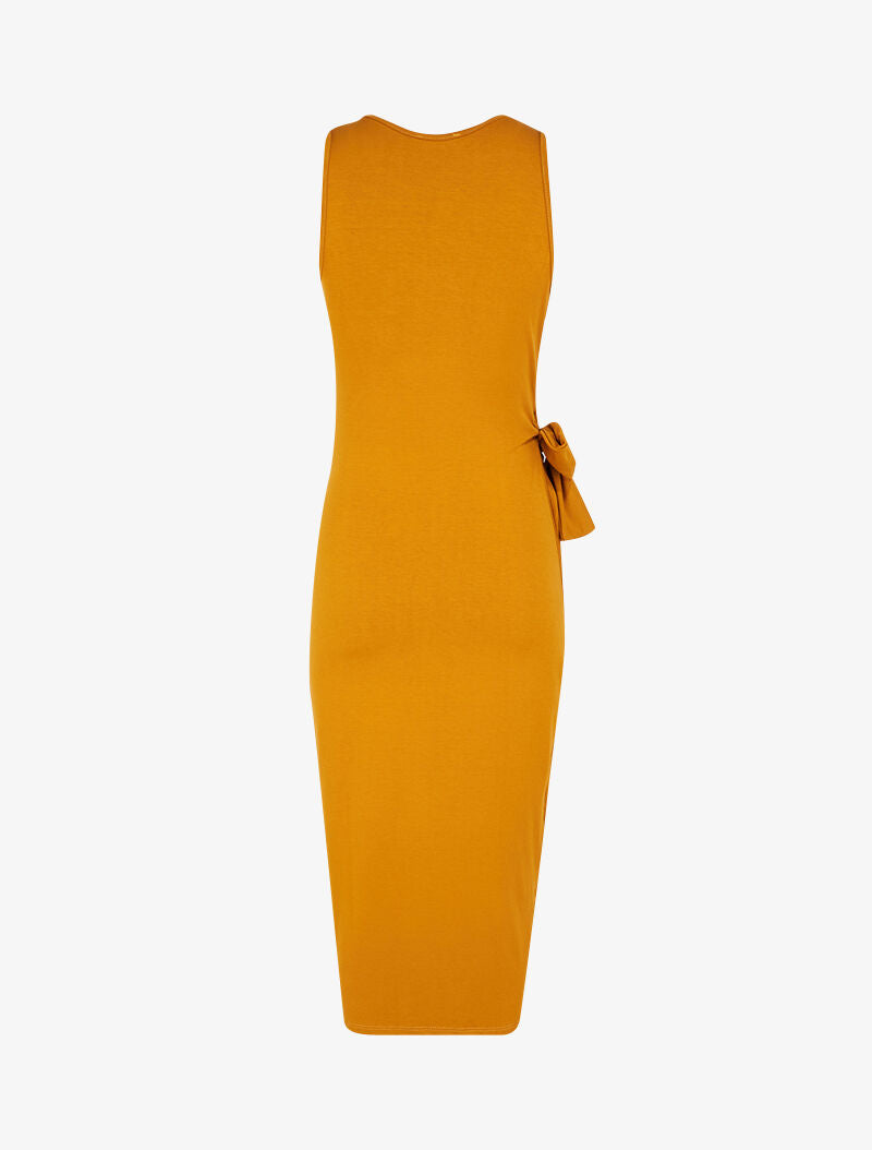 Robe à empiècements à nouer - jaune - 2