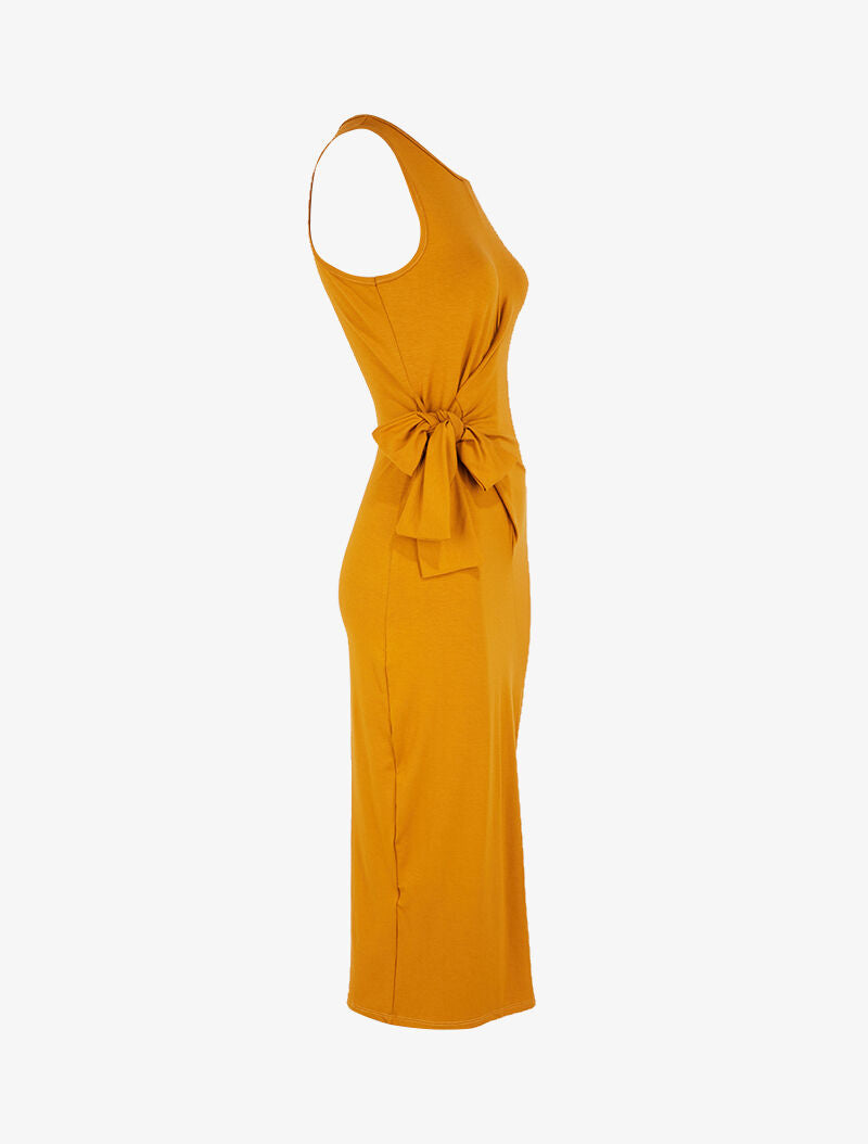 Robe à empiècements à nouer - jaune - 3