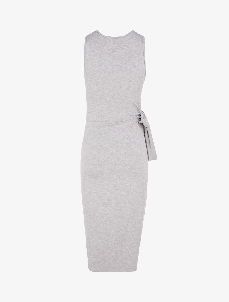 Robe à empiècements à nouer - gris clair - 2