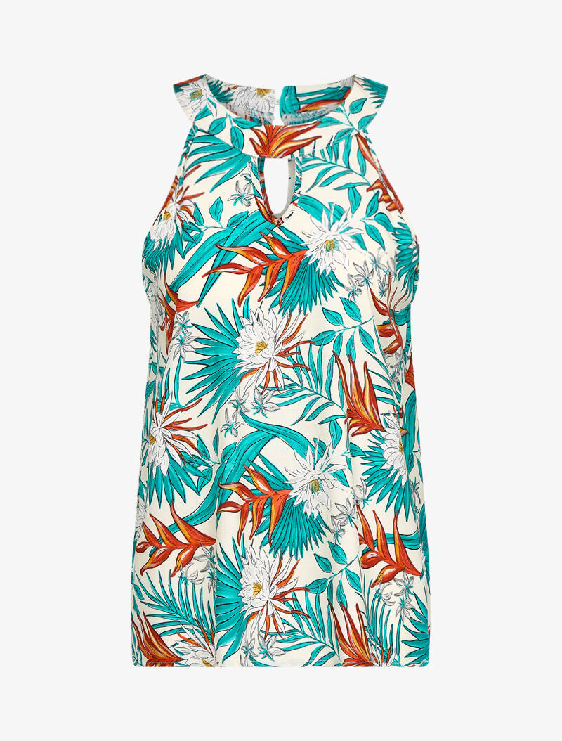 Top imprimé floral - ecru - 1