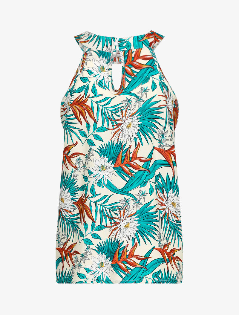 Top imprimé floral - ecru - 2