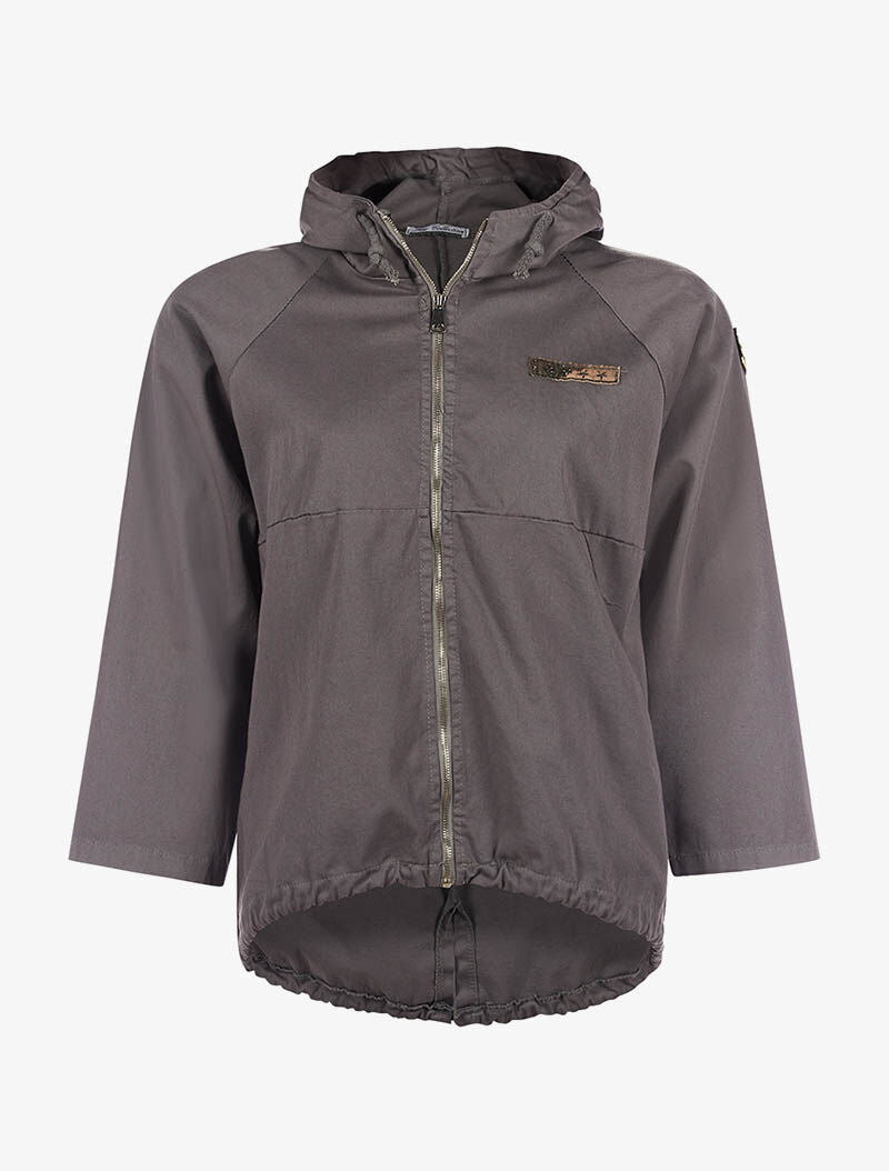 Veste denim à capuche - gris - 1