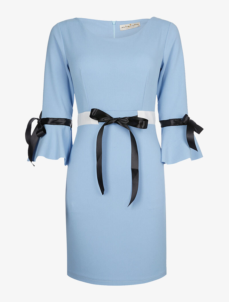Robe à ruban - bleu ciel - 1