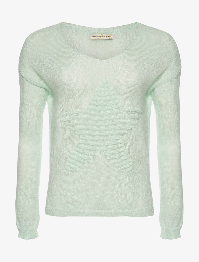 Pull étoile en relief - vert d&