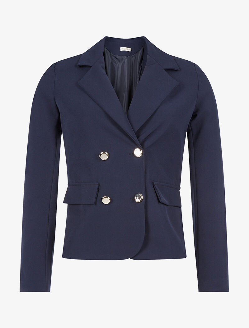 Veste basic unie - marine - 3