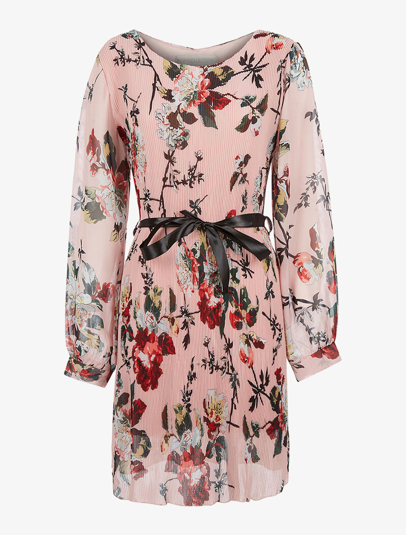 Robe plissée et imprimée - rose - 3