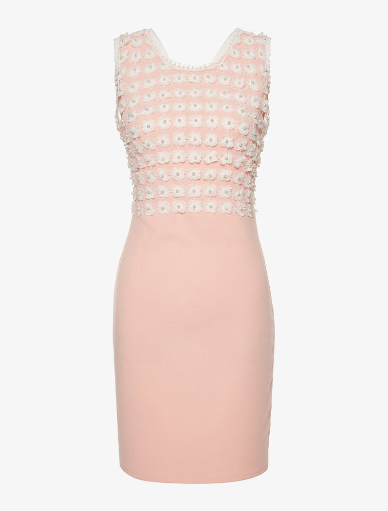 Robe buste à empiècement - rose - 3