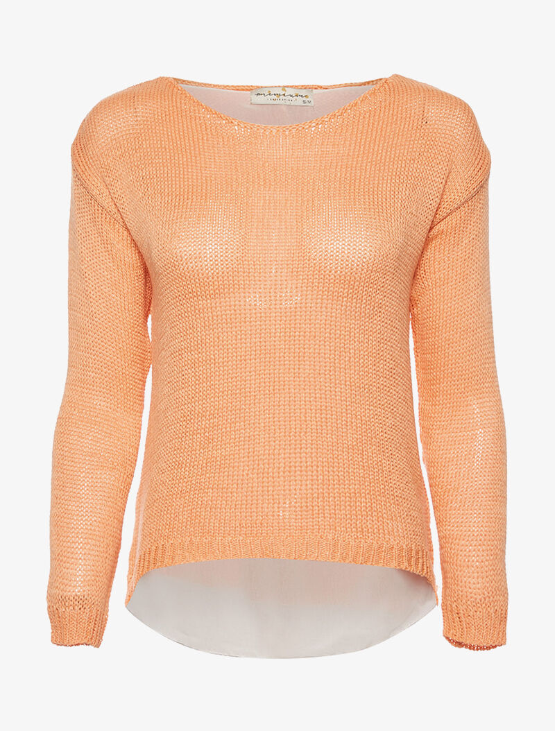 Pull dos ouvert à voile - orange - 3