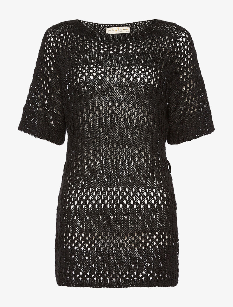 Robe-pull filet - noir - 1
