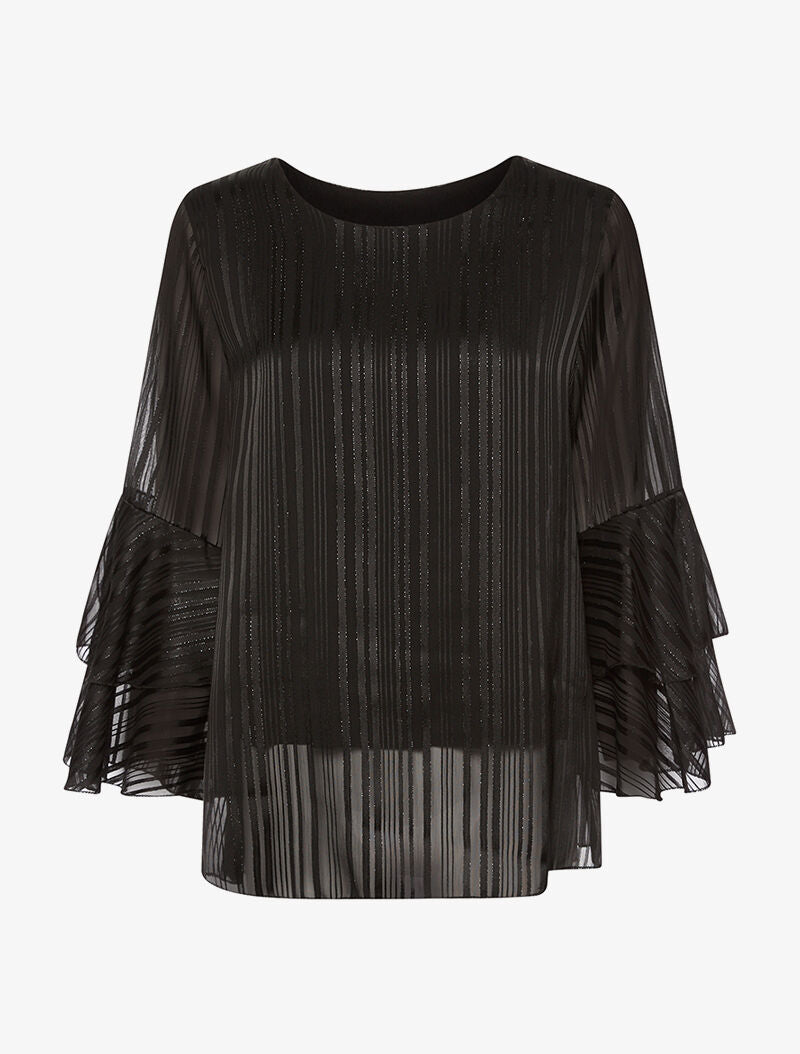 Blouse lignes irisées - noir - 1