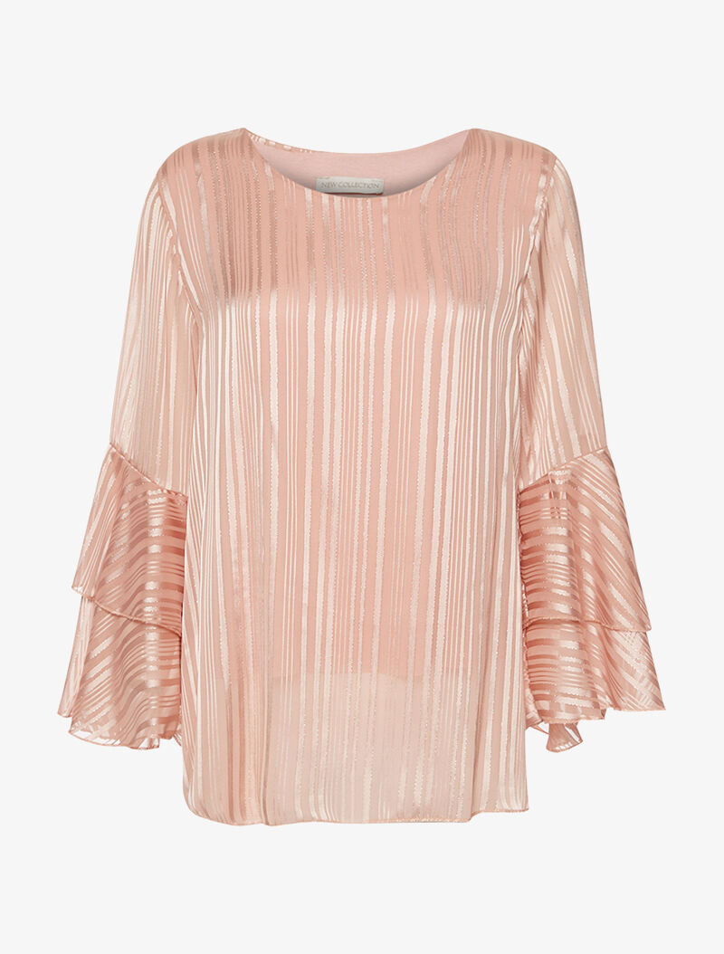 Blouse lignes irisées - rose - 1