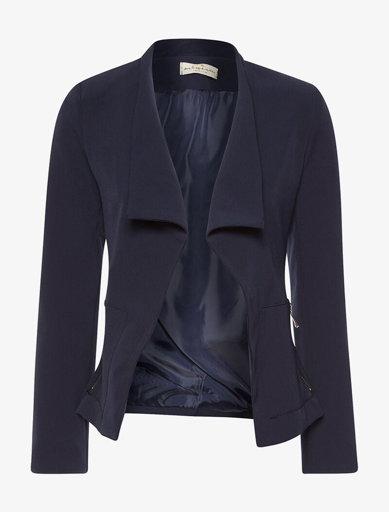 Blazer col asymétrique - marine - 3