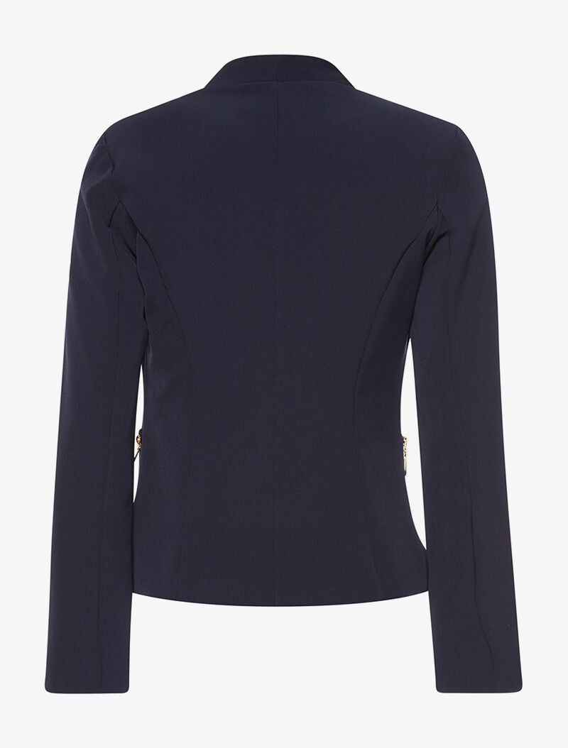 Blazer col asymétrique - marine - 2