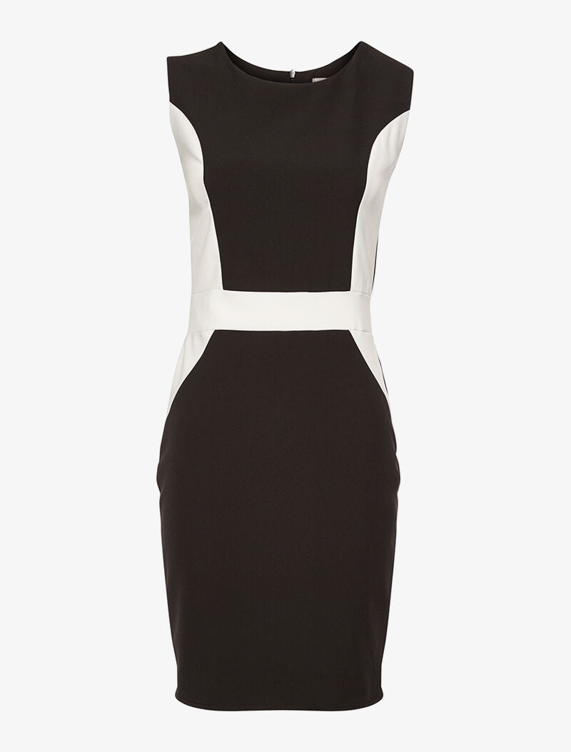 Robe bandes contrastées au ventre - noir - 6