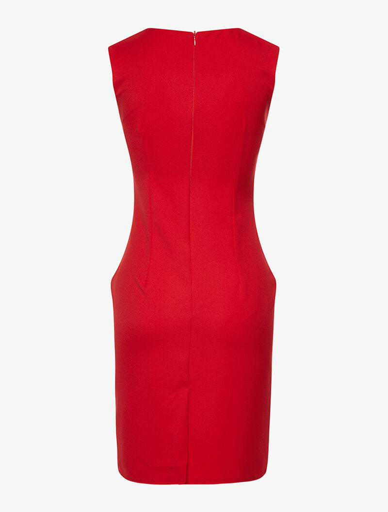 Robe buste constrasté - rouge - 2